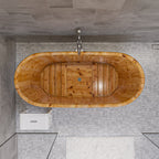 63 Inch Free Standing Cedar Wooden Bathtub ALFI Brand (AB1105)