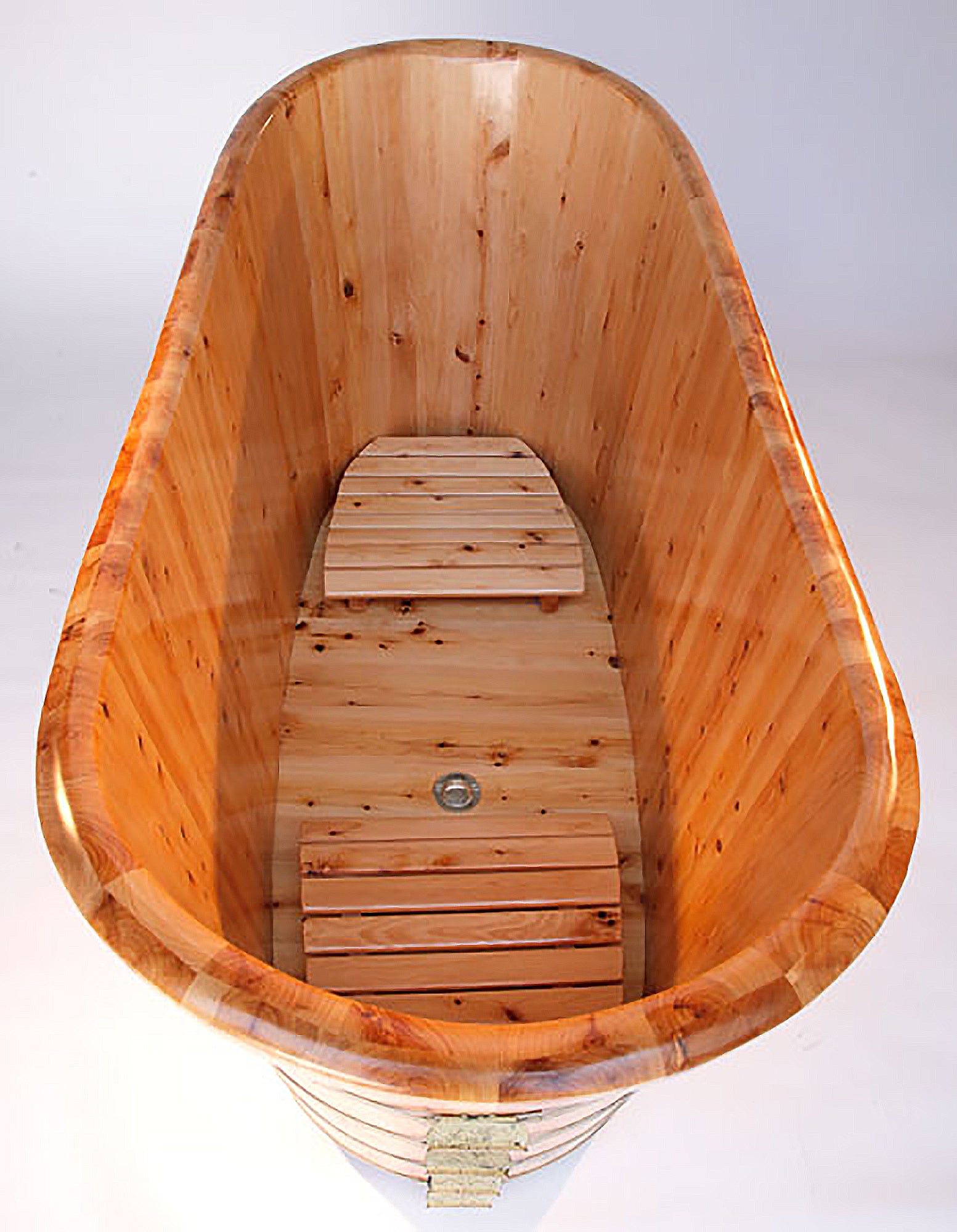 63 Inch Free Standing Cedar Wooden Bathtub ALFI Brand (AB1105)