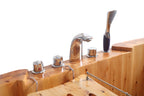 65 Inch 2 Person Free Standing Cedar Wooden Bathtub with Fixtures & Headrests ALFI Brand (AB1130)