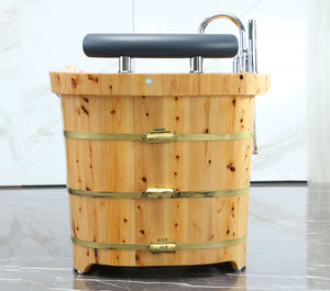 61 Inch Free Standing Cedar Wooden Bathtub with Tub Filler ALFI Brand (AB1136)