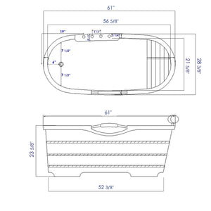 61 Inch Free Standing Cedar Wooden Bathtub with Tub Filler ALFI Brand (AB1136)