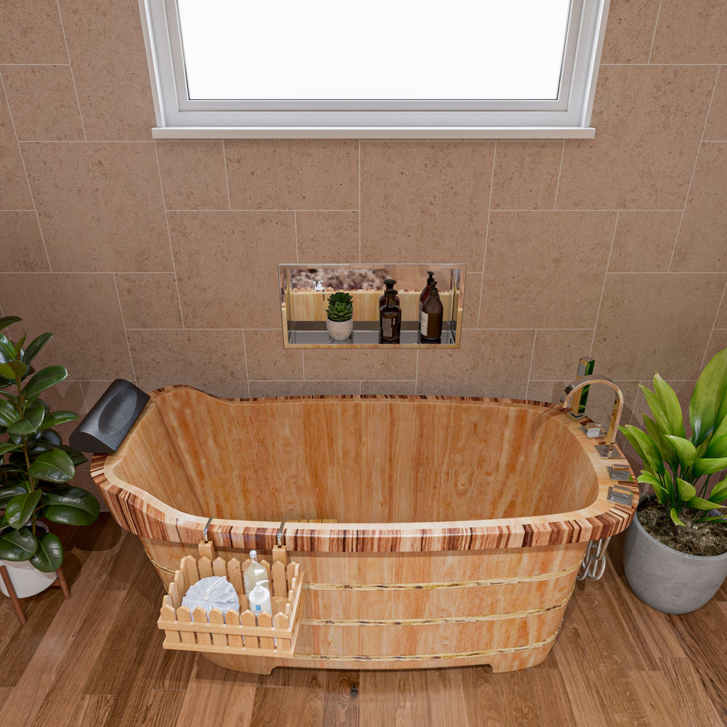 59 Inch Free Standing Wooden Bathtub with Tub Filler ALFI Brand (AB1148)