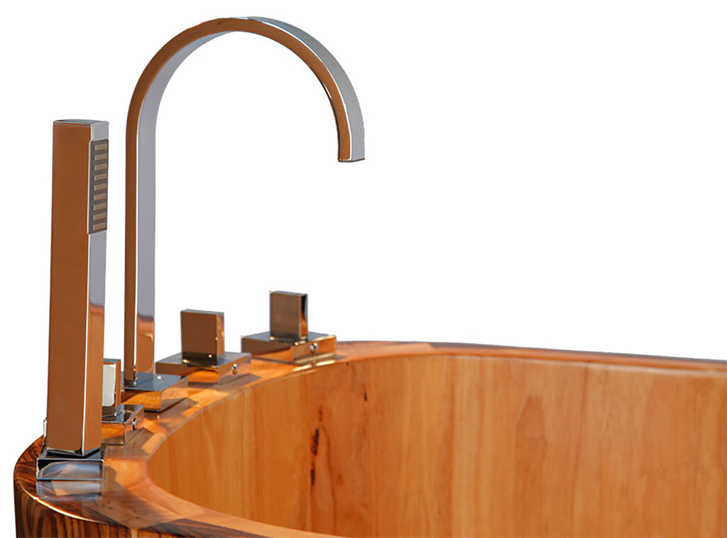 59 Inch Free Standing Wooden Bathtub with Tub Filler ALFI Brand (AB1148)