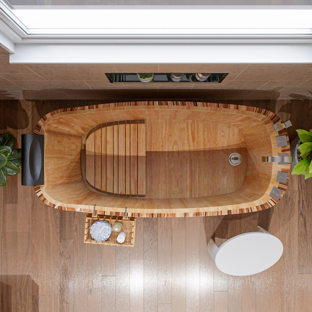 59 Inch Free Standing Wooden Bathtub with Tub Filler ALFI Brand (AB1148)
