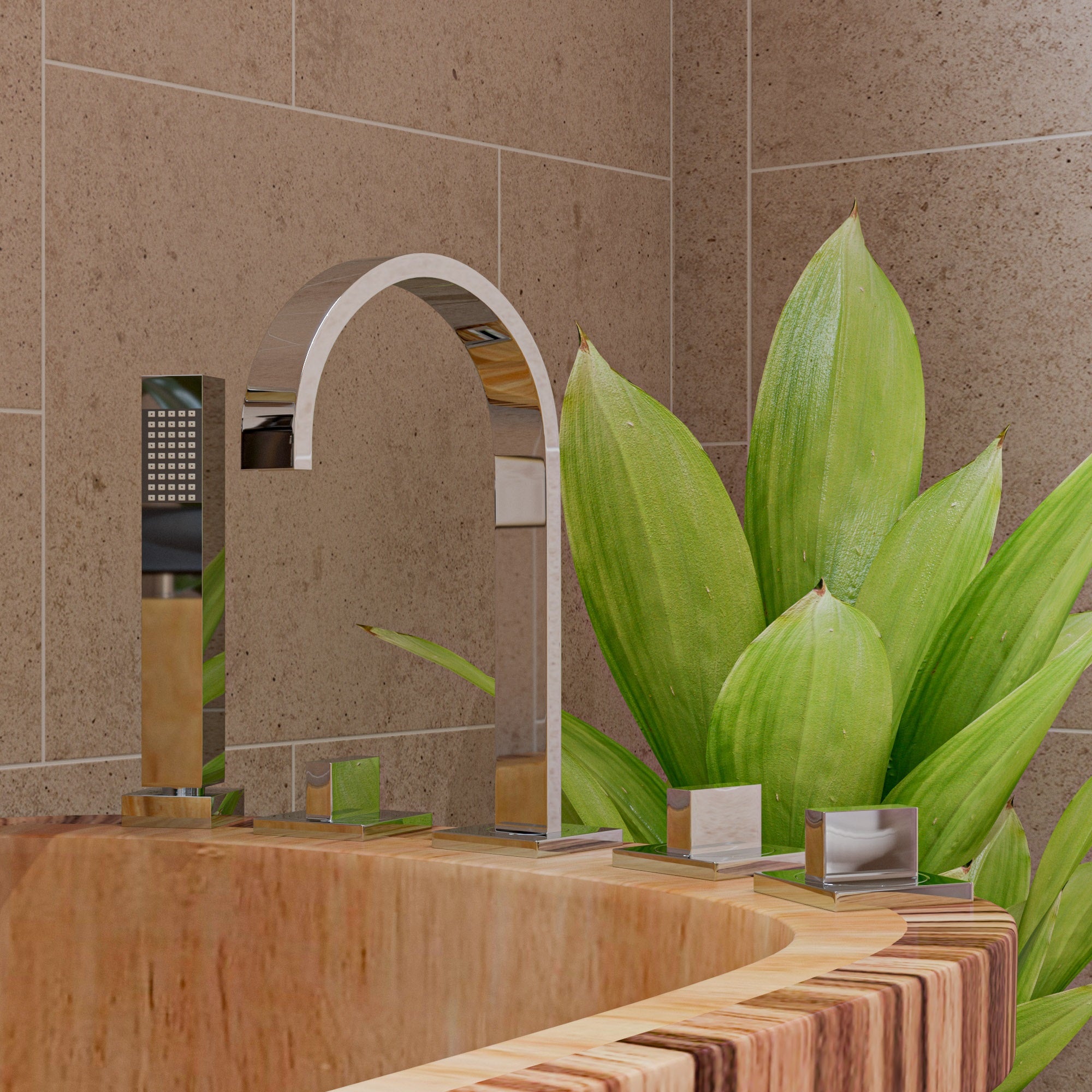 59 Inch Free Standing Wooden Bathtub with Tub Filler ALFI Brand (AB1148)