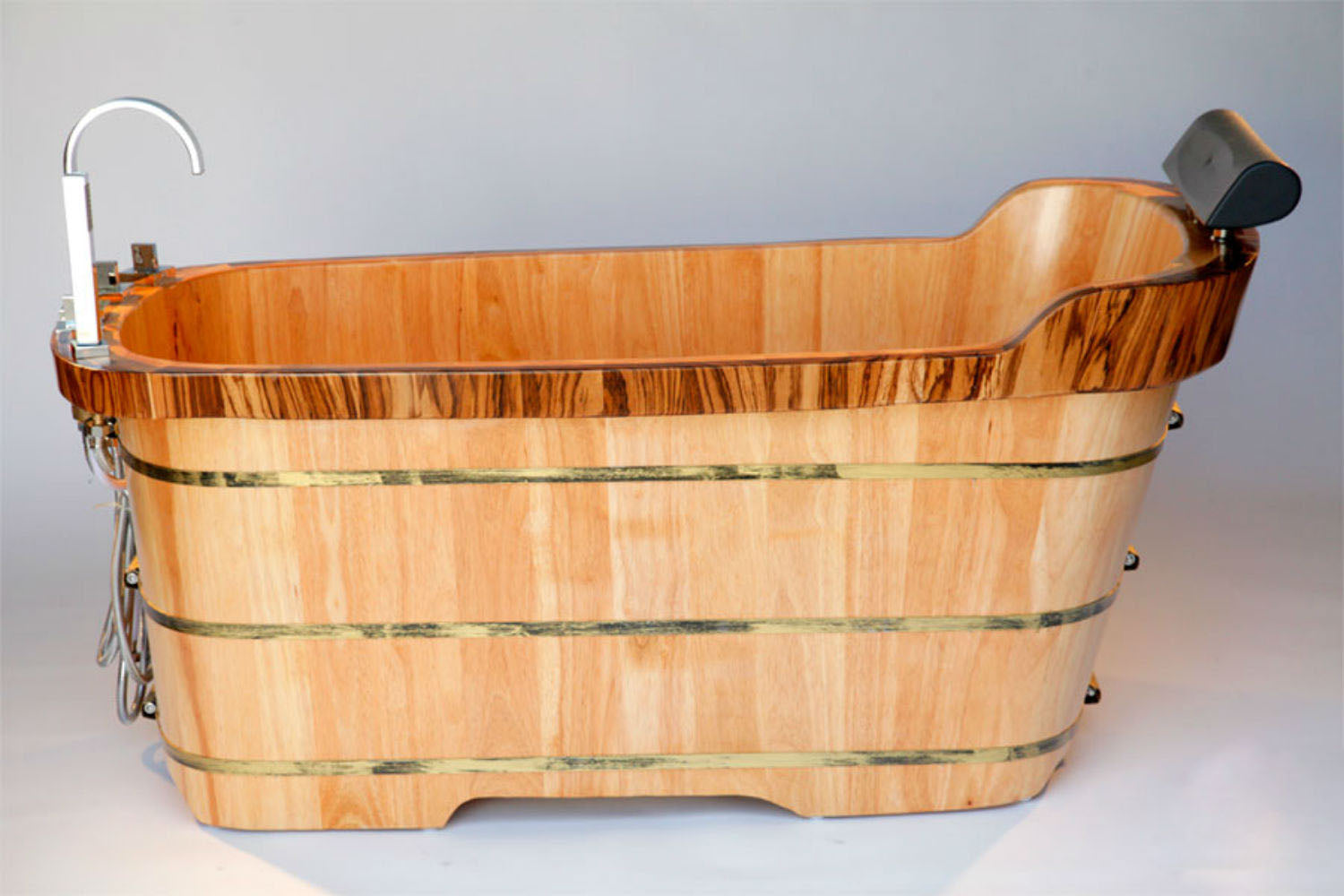 59 Inch Free Standing Wooden Bathtub with Tub Filler ALFI Brand (AB1148)