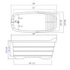 59 Inch Free Standing Wooden Bathtub with Tub Filler ALFI Brand (AB1148)