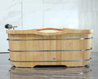 61 Inch Free Standing Wooden Bath Tub with Headrest ALFI Brand (AB1163)