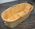 61 Inch Free Standing Wooden Bath Tub with Headrest ALFI Brand (AB1163)