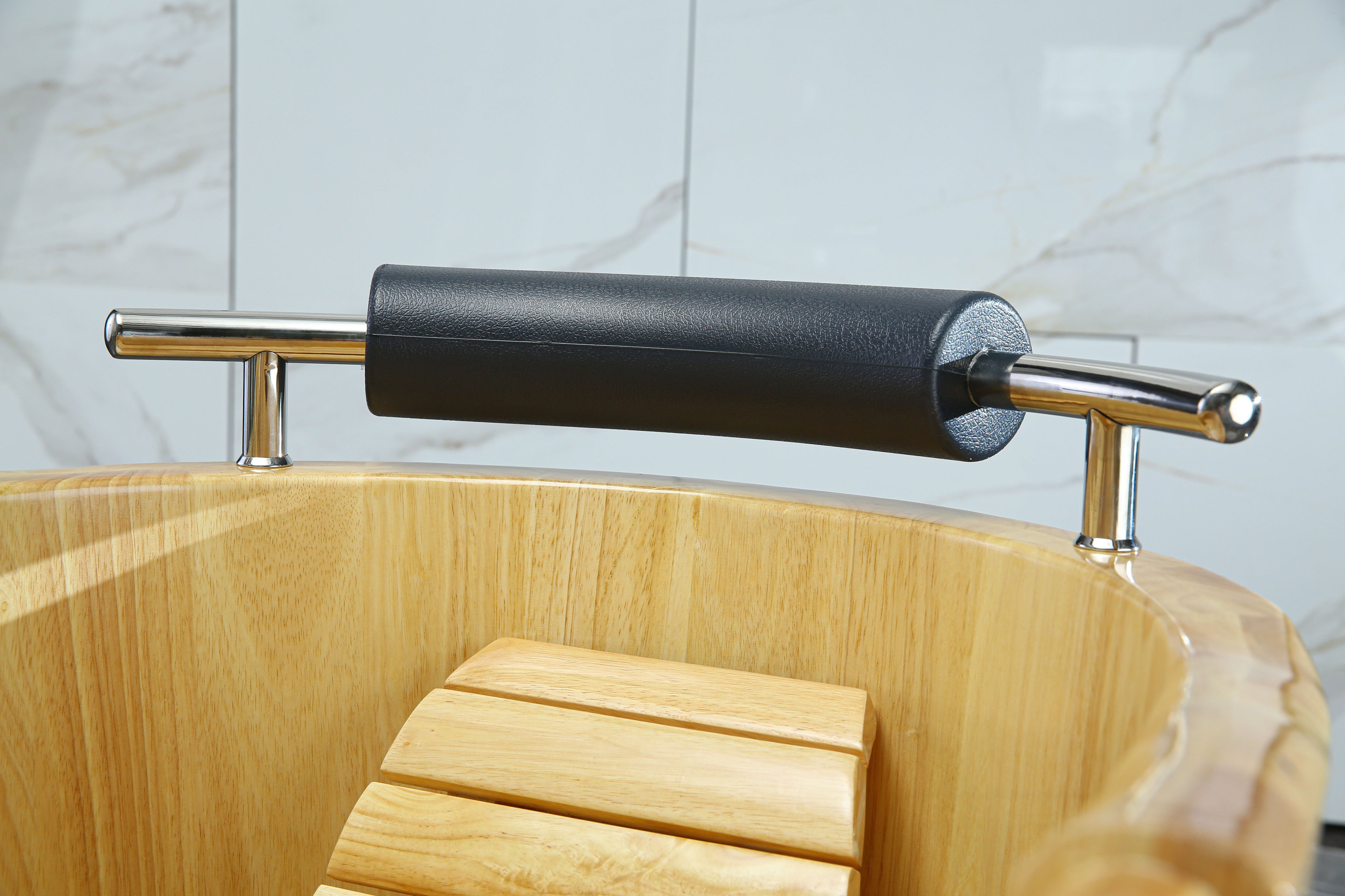 61 Inch Free Standing Wooden Bath Tub with Headrest ALFI Brand (AB1163)