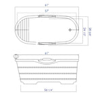 61 Inch Free Standing Wooden Bath Tub with Headrest ALFI Brand (AB1163)