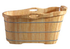 57 Inch Free Standing Wooden Soaking Bathtub with Headrest ALFI Brand (AB1187)