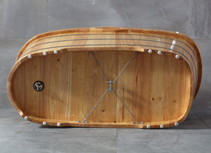 57 Inch Free Standing Wooden Soaking Bathtub with Headrest ALFI Brand (AB1187)