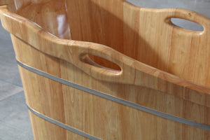 57 Inch Free Standing Wooden Soaking Bathtub with Headrest ALFI Brand (AB1187)