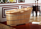 57 Inch Free Standing Wooden Soaking Bathtub with Headrest ALFI Brand (AB1187)