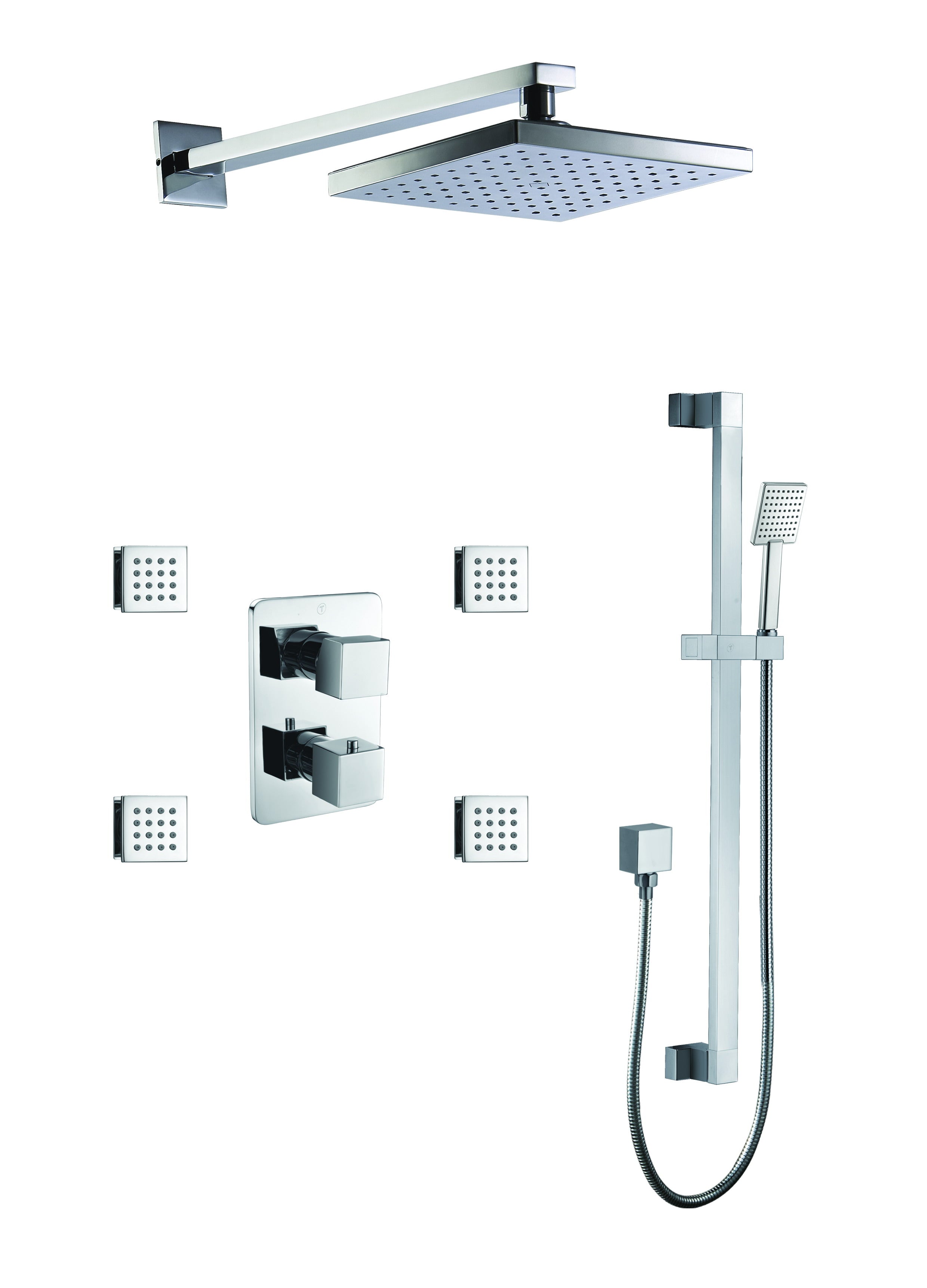 3 Way Thermostatic Shower Set with Body Sprays ALFI Brand (AB2287)