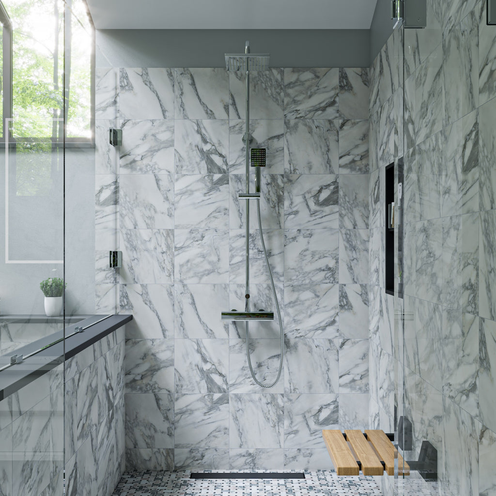 Square Style Thermostatic Exposed Shower Set ALFI Brand (AB2862)