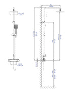 Square Style Thermostatic Exposed Shower Set ALFI Brand (AB2862)
