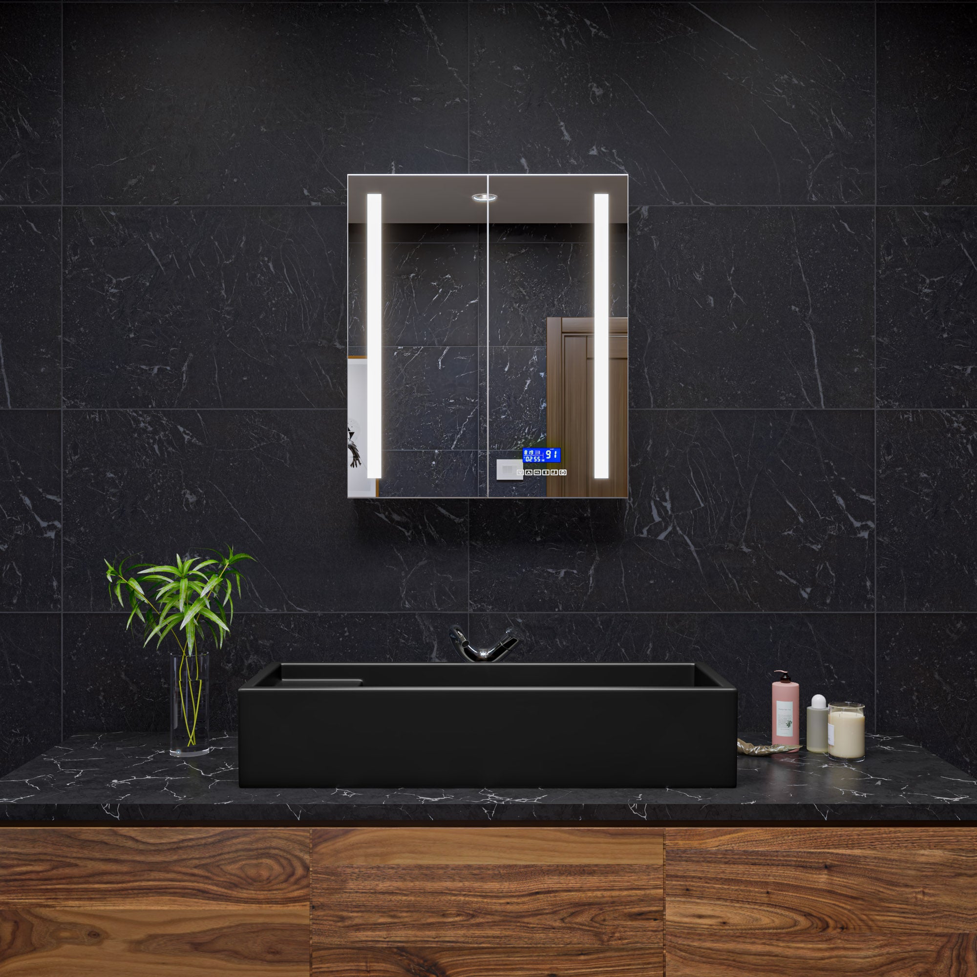 39 Inch Black Matte Above Mount Fireclay Bathroom Trough Sink ALFI Brand (AB39TRBM)