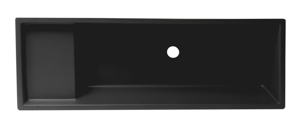 39 Inch Black Matte Above Mount Fireclay Bathroom Trough Sink ALFI Brand (AB39TRBM)