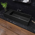 39 Inch Black Matte Above Mount Fireclay Bathroom Trough Sink ALFI Brand (AB39TRBM)