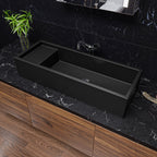 39 Inch Black Matte Above Mount Fireclay Bathroom Trough Sink ALFI Brand (AB39TRBM)