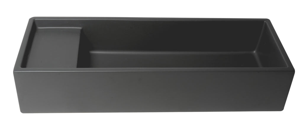 39 Inch Black Matte Above Mount Fireclay Bathroom Trough Sink ALFI Brand (AB39TRBM)