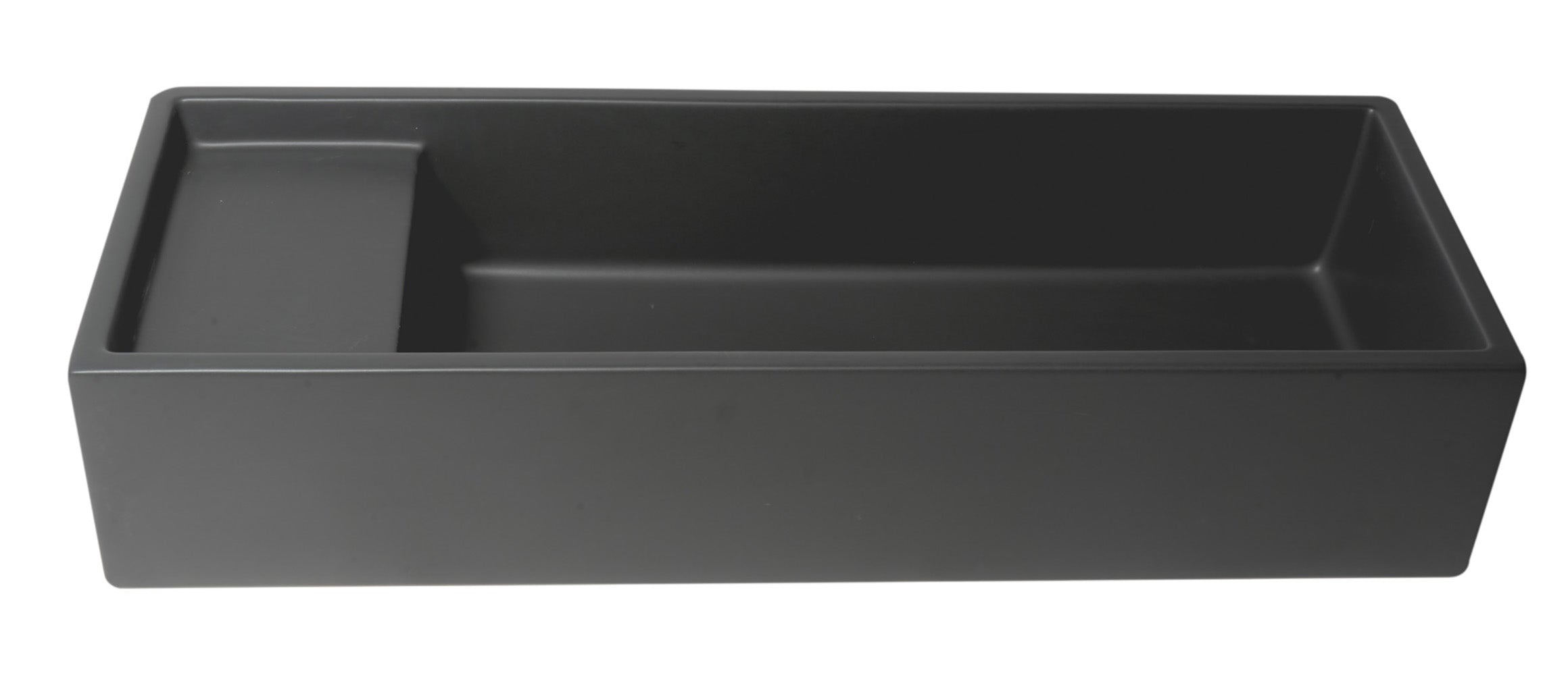 39 Inch Black Matte Above Mount Fireclay Bathroom Trough Sink ALFI Brand (AB39TRBM)