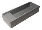 39 Inch Grey Matte Above Mount Fireclay Bathroom Trough Sink ALFI Brand (AB39TRGM)