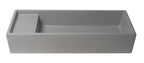 39 Inch Grey Matte Above Mount Fireclay Bathroom Trough Sink ALFI Brand (AB39TRGM)