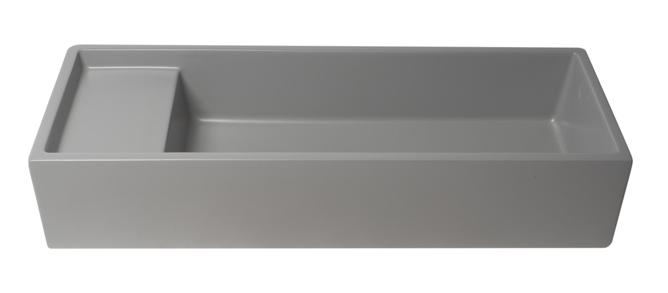 39 Inch Grey Matte Above Mount Fireclay Bathroom Trough Sink ALFI Brand (AB39TRGM)
