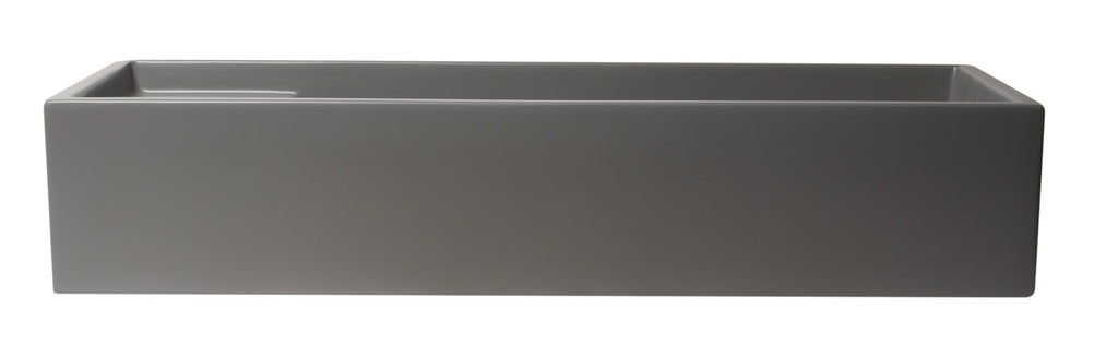 39 Inch Grey Matte Above Mount Fireclay Bathroom Trough Sink ALFI Brand (AB39TRGM)