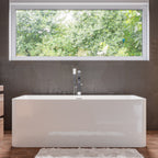 67 Inch White Rectangular Acrylic Free Standing Soaking Bathtub ALFI Brand (AB8859)