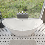 67 Inch White Oval Acrylic Free Standing Soaking Bathtub ALFI Brand (AB8803)