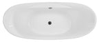 67 Inch White Oval Acrylic Free Standing Soaking Bathtub ALFI Brand (AB8803)