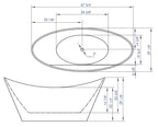 67 Inch White Oval Acrylic Free Standing Soaking Bathtub ALFI Brand (AB8803)