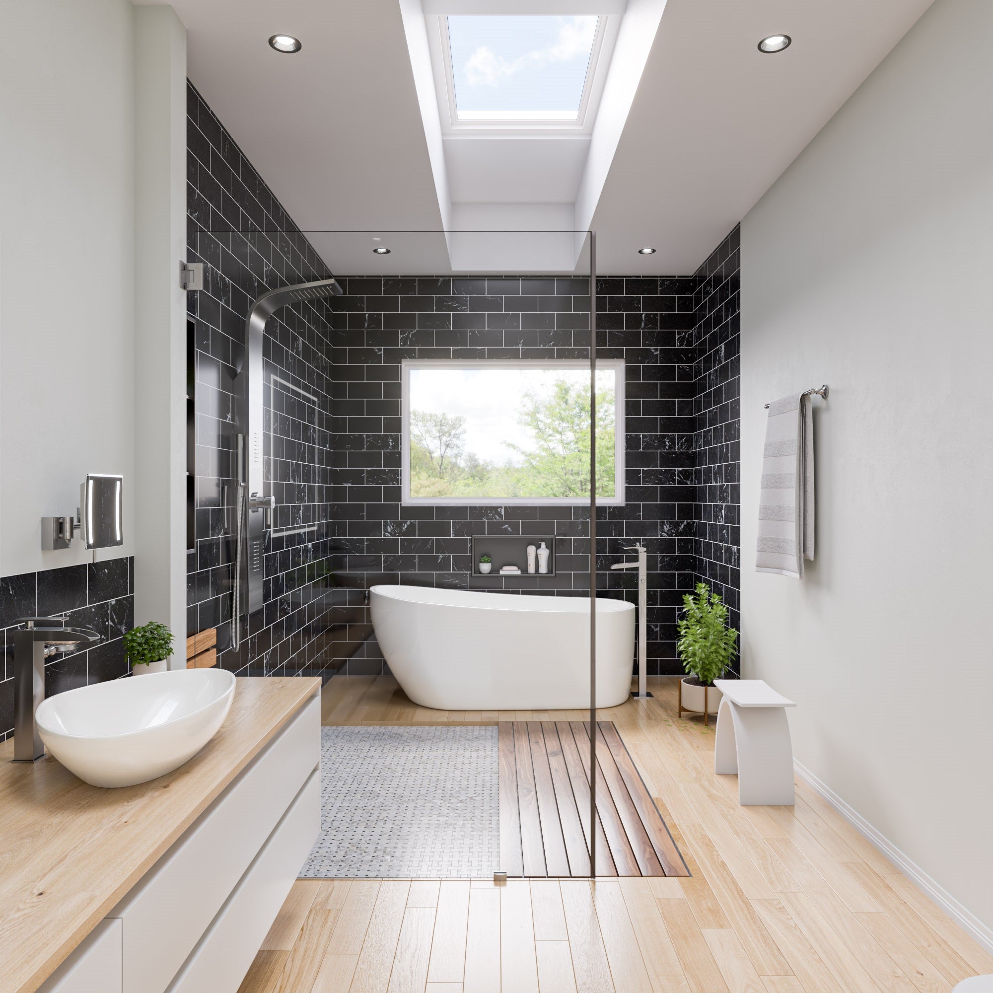 68 Inch White Oval Acrylic Free Standing Soaking Bathtub ALFI Brand (AB8826)