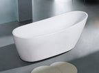 68 Inch White Oval Acrylic Free Standing Soaking Bathtub ALFI Brand (AB8826)