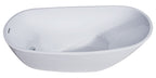 68 Inch White Oval Acrylic Free Standing Soaking Bathtub ALFI Brand (AB8826)
