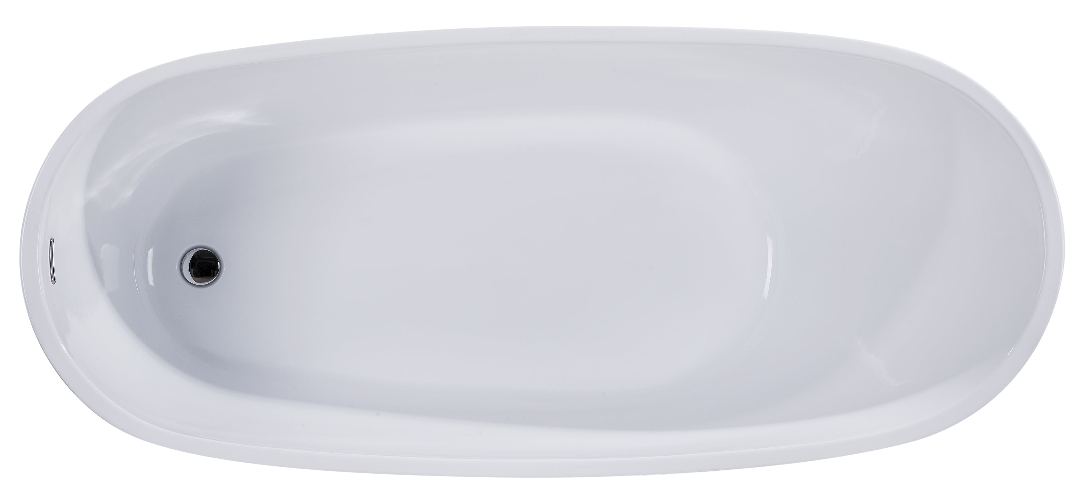 68 Inch White Oval Acrylic Free Standing Soaking Bathtub ALFI Brand (AB8826)