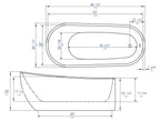 68 Inch White Oval Acrylic Free Standing Soaking Bathtub ALFI Brand (AB8826)
