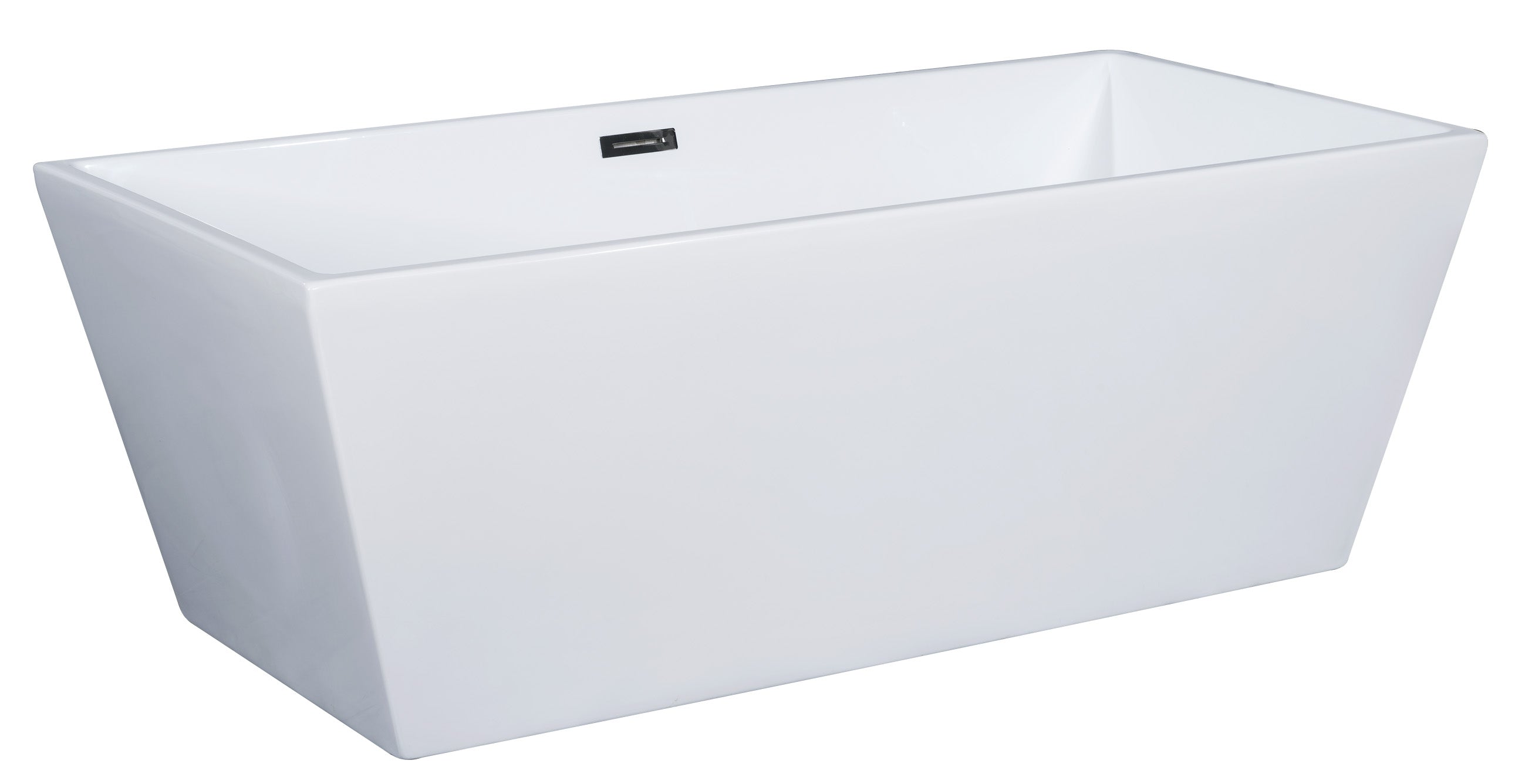67 Inch White Rectangular Acrylic Free Standing Soaking Bathtub ALFI Brand (AB8832)