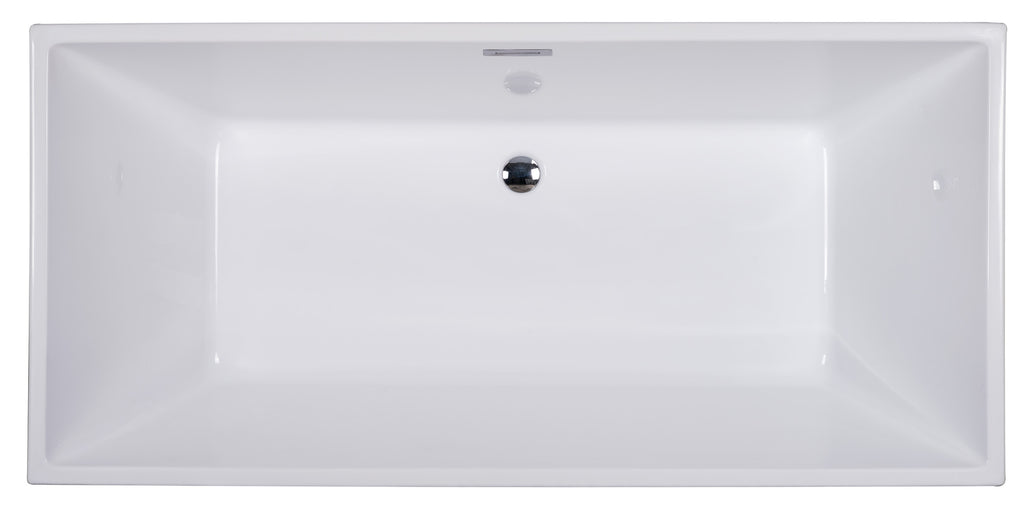 67 Inch White Rectangular Acrylic Free Standing Soaking Bathtub ALFI Brand (AB8832)