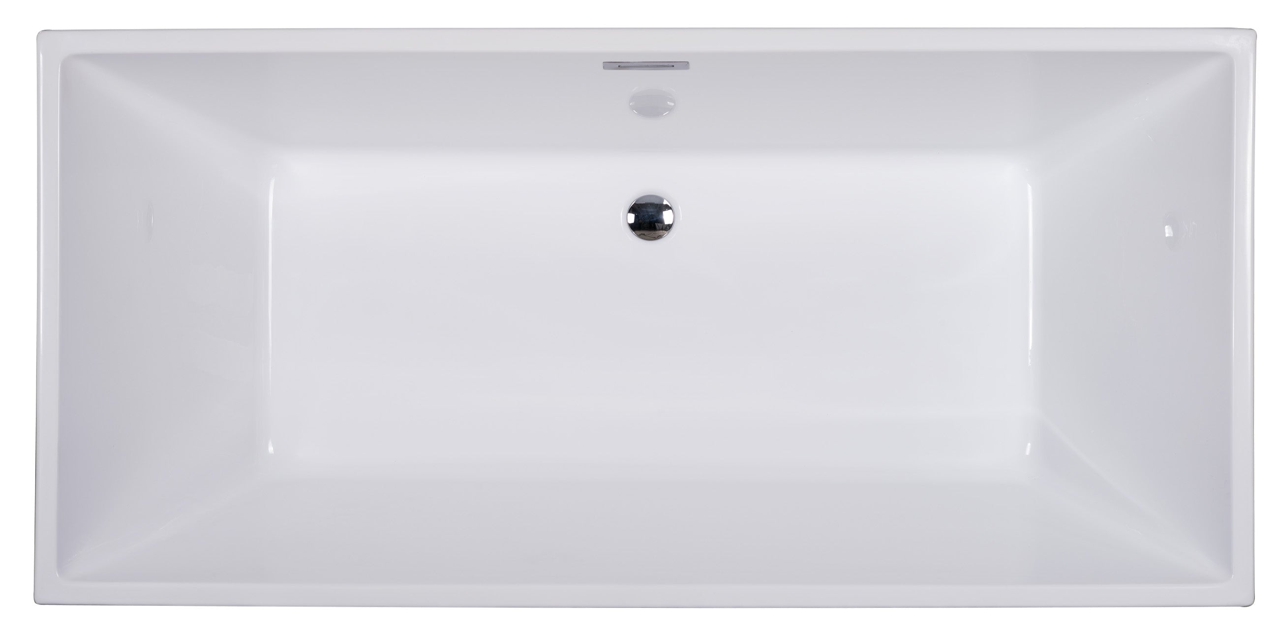 67 Inch White Rectangular Acrylic Free Standing Soaking Bathtub ALFI Brand (AB8832)
