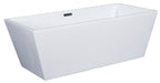 59 Inch White Rectangular Free Standing Soaking Bathtub ALFI Brand (AB8833)