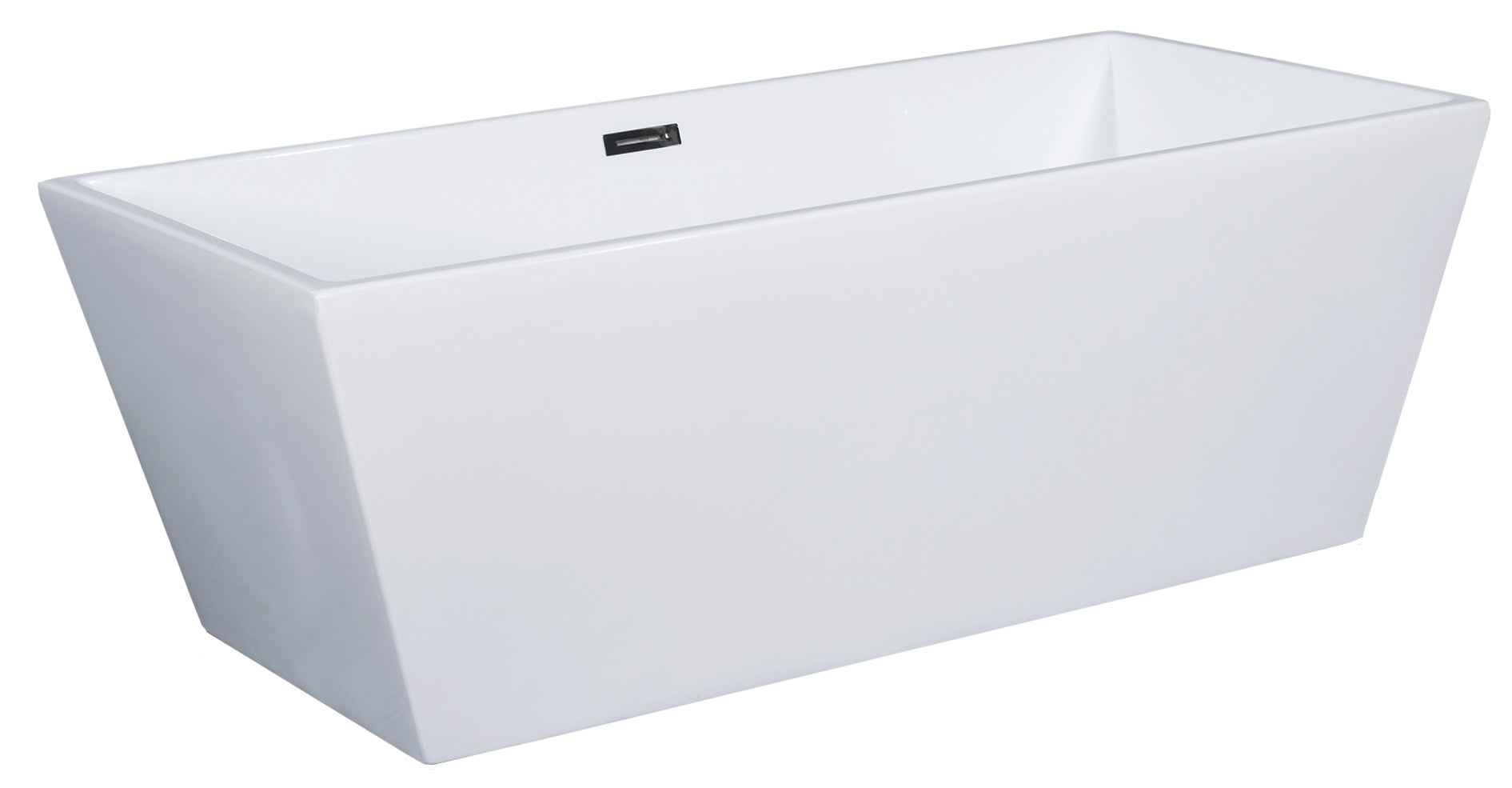 59 Inch White Rectangular Free Standing Soaking Bathtub ALFI Brand (AB8833)