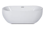 59 Inch White Oval Acrylic Free Standing Soaking Bathtub ALFI Brand (AB8838)