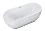 59 Inch White Oval Acrylic Free Standing Soaking Bathtub ALFI Brand (AB8838)