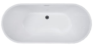59 Inch White Oval Acrylic Free Standing Soaking Bathtub ALFI Brand (AB8838)