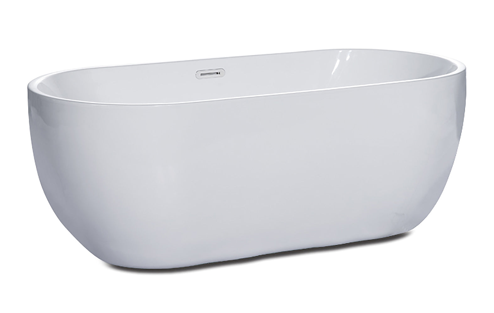 59 Inch White Oval Acrylic Free Standing Soaking Bathtub ALFI Brand (AB8838)